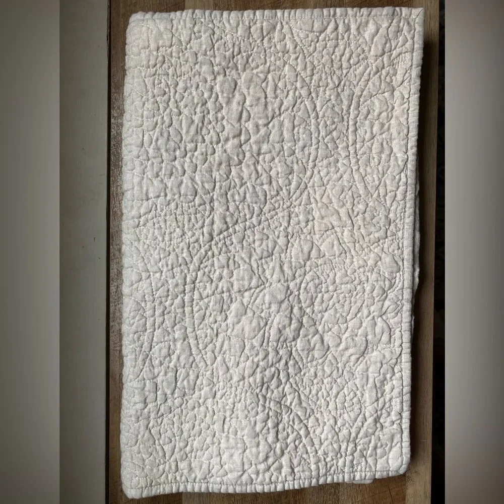 Pottery  Barn Elegant Quilted Textured Bed Pillow Sham Cover Set